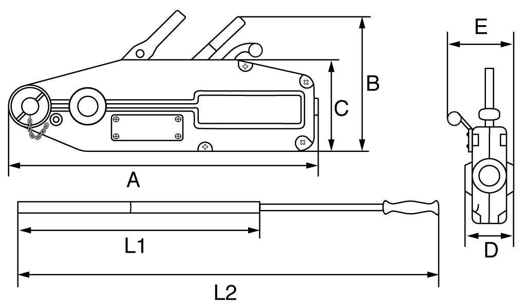 3200kg cable puller dimensions